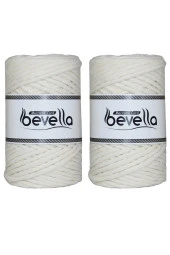 Taranabilir Makrome İpi Tek Büküm 3 mm Taranan Makrome Polyester Pamuk İp 2 x 250 gr thumbnail 1