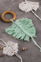 Taranabilir Makrome İpi Tek Büküm 3 mm Taranan Makrome Polyester Pamuk İp 2 x 250 gr thumbnail 2