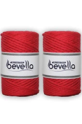 Taranabilir Makrome İpi Tek Büküm 3 mm Taranan Makrome Polyester Pamuk İp 2 x 250 gr thumbnail 1