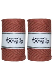 Taranabilir Makrome İpi Tek Büküm 3 mm Taranan Makrome Polyester Pamuk İp 2 x 250 gr thumbnail 1