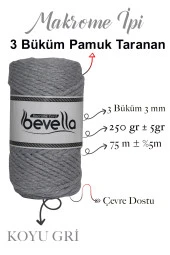 3 Büküm Pamuk Taranan Makrome Makrame Zincir Halat Hobi Ipi Üç Büküm thumbnail 2