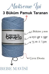 3 Büküm Pamuk Taranan Makrome Makrame Zincir Halat Hobi Ipi Üç Büküm thumbnail 2