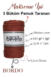 3 Büküm Pamuk Taranan Makrome Makrame Zincir Halat Hobi Ipi Üç Büküm thumbnail 2