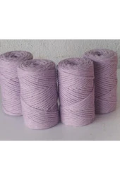 Renk Lila .. Taranabilir Tek Büküm 3 Mm Makrome Ipi 250grx4 Adet thumbnail 1
