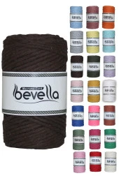 Taranan Makrome Ipi 3 mm Taranabilir Pamuk Acı Kahve thumbnail 1