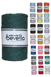 Taranan Makrome Ipi 3mm Taranabilir Pamuk Tek Büküm Makrome Ipi Nefti Yeşil thumbnail 1