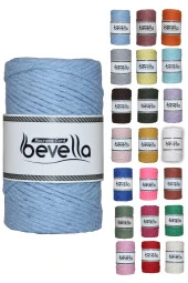 Taranan Makrome Ipi 3mm Tek Büküm Taranabilir Pamuk Makrome Ipi Bebe Mavisi thumbnail 1