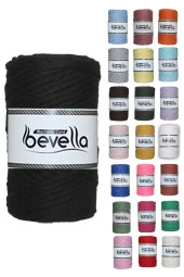 Taranan Makrome Ipi 3mm Taranabilir Pamuk Tek Büküm Makrome Ipi Siyah thumbnail 1