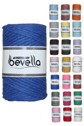 Taranan Makrome Ipi 3mm Taranabilir Pamuk Tek Büküm Makrome Ipi Saks Mavisi thumbnail 1