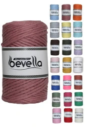 Taranan Makrome Ipi 3mm Tek Büküm Taranabilir Pamuk Makrome Ipi Gül Kurusu thumbnail 1