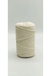 Ekru 2 Kg Makrome Tarama Ipi Pamuk 3.0 / 3.5 Mm - 2