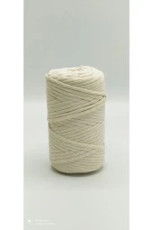 Ekru 1 Kg Makrome Tarama Ipi Pamuk 3.0 / 3.5 Mm 4x250 gr thumbnail 2