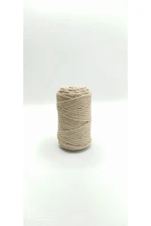 Bej 2 Kg Makrome Tarama Ipi Pamuk 3.0 / 3.5 Mm thumbnail 2