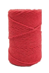 Kırmızı 1 Kg Makrome Tarama Ipi Pamuk 3.0 / 3.5 Mm 4x250 gr thumbnail 2