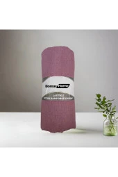Pamuklu MÜRDÜM Tek Kişilik Lastikli +1Adet Yastık Kılıfı 100x200 Tek Lastikli Çarşaf - 1