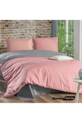 Boreas Home Premium Pudra Gri Pamuklu Ranforce Nevresim Takımı Tek Kişilik - 1