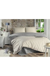 Boreas Home Premium Krem Gri Pamuklu Nevresim Takımı Tek Kişilik - 2