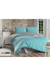 Boreas Home Premium Turkuaz Gri Pamuklu Tek Kişilik Nevresim Takımı - 2