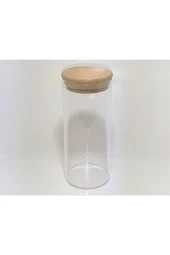 Mien 450 ML Bambu Kapaklı Cam Kavanoz Mien-6515 thumbnail 2