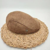 Kadife Model Erkek Kasket Taba Renk - 6