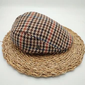 Nokta Desenli Kahve Renk Klasik Erkek Kasket - 10