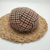 Nokta Desenli Kahve Renk Klasik Erkek Kasket - 12