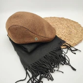 Taba Renk Klasik Kasket Ve Atkı İkili Takım thumbnail 7