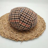 Nokta Desenli Kahve Renk Klasik Erkek Kasket - 4