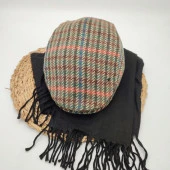 Haki Renk Çizgili Model Kasket ve Atkı İkili Takım - 3