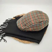 Haki Renk Çizgili Model Kasket ve Atkı İkili Takım - 6