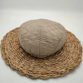 Kare Dikişli Erkek Kasket Krem Renk - 12