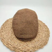 Kadife Model Erkek Kasket Taba Renk - 7