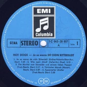 Hot Dogs – Ja So Warns Die Alten Rittersleut - Dixieland, Folk, World, & Country tarz Plak alithestereo - 2
