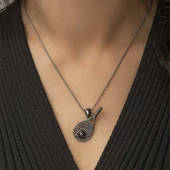 925 Ayar Gümüş Tenis Raketi Unisex Gümüş Kolye thumbnail 2