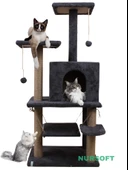 Y-01 Salıncaklı Yuvalı Lüx Kedi Tırmalama Oyun Evi-Antrasit - 2
