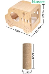 Cat Car Ahşap Araba Kedi Evi Nr-0084 - 2