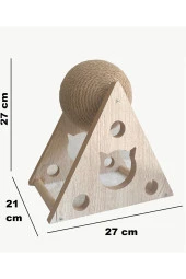 Ahşap İpli Kedi Oyuncagi Topu Kedi Tırmalaması thumbnail 4