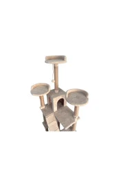 Cat City Yeni Rezidans Kedi Oyun Evi ve Tırmalama Bej - 3