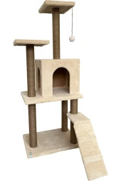 B-08 Kedi Tırmalama Kedi Evi Ve Kedi Oyun Evi - Bej - 1