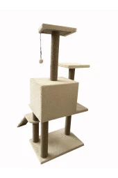 B-08 Kedi Tırmalama Kedi Evi Ve Kedi Oyun Evi - Bej - 3