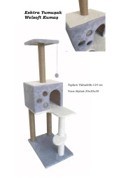 Kedi Tırmalama Ve Kedi Oyun Evi Antrasit thumbnail 2