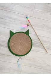 Kedi Tırmalama Halısı - Zilli Ve Tüylü Kedi Oyun Oltası - 1