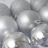 T.Concept Yılbaşı Süsü Çam Ağacı Topu 24’lü Noel Küresi 6 cm Gümüş - 4