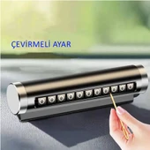 Universal Araç İçi Alüminyum Değiştirilebilen Geçici Park Telefon Numaratörü Gümüş - 6