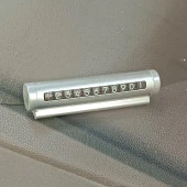 Universal Araç İçi Alüminyum Değiştirilebilen Geçici Park Telefon Numaratörü Gümüş - 3