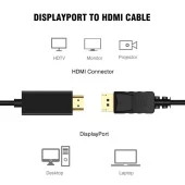 Displayport To Hdmi Çevirici Dönüştürücü Adaptör Kablosu 1.8 Metre thumbnail 4