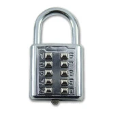 Şifreli Asma Kilit Krom 10 Haneli Anahtarsız Güvenlik Bavul Valiz Çanta Okul Spor Salonu - 1