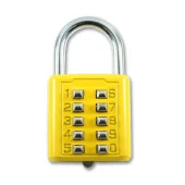 Şifreli Asma Kilit Sarı 10 Haneli Anahtarsız Güvenlik Bavul Valiz Çanta Okul Spor Salonu - 1