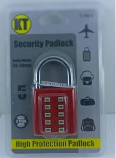 Şifreli Asma Kilit Kırmızı 10 Haneli Anahtarsız Güvenlik Bavul Valiz Çanta Okul Spor Salonu - 2