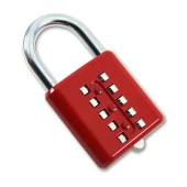 Şifreli Asma Kilit Kırmızı 10 Haneli Anahtarsız Güvenlik Bavul Valiz Çanta Okul Spor Salonu - 4